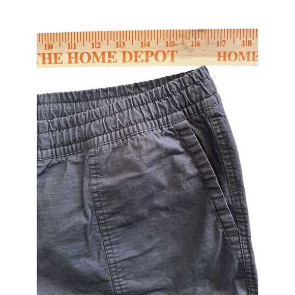 Vuori Women's Vintage Ripstop Shorts Size L Charcoal Gray Raw Hem Drawstring - Picture 6 of 9